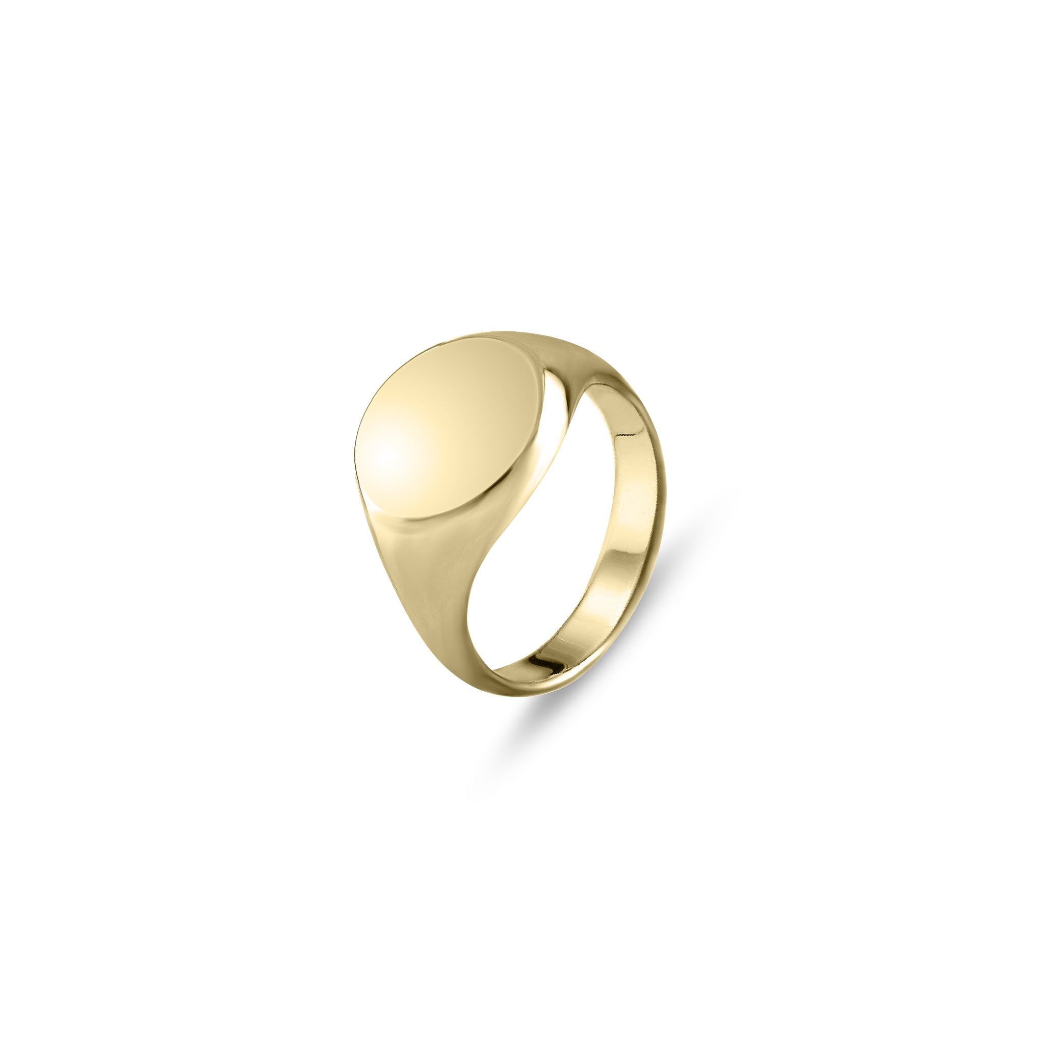 9ct Yellow Gold 13mm Round Signet Ring