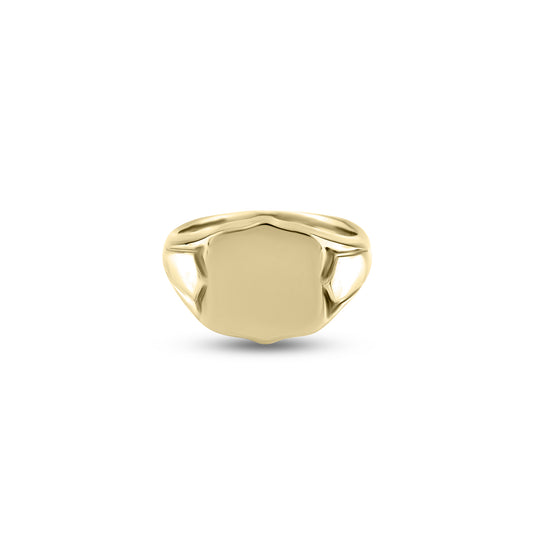 9ct Yellow Gold 14 x 12mm Shield Signet Ring