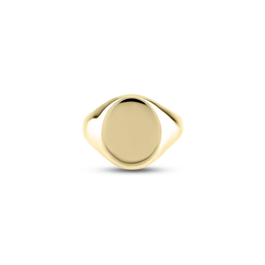 9ct Yellow Gold 16 x 13mm Oval Signet Ring