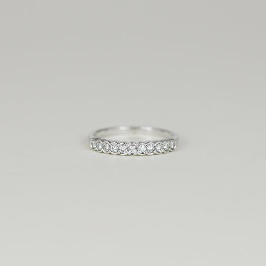 18ct White Gold 0.29ct Rub Set Diamond Half Eternity Ring