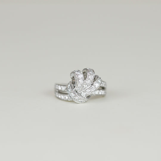 Platinum 1.32ct Pavé Set Diamond Knot Dress Ring