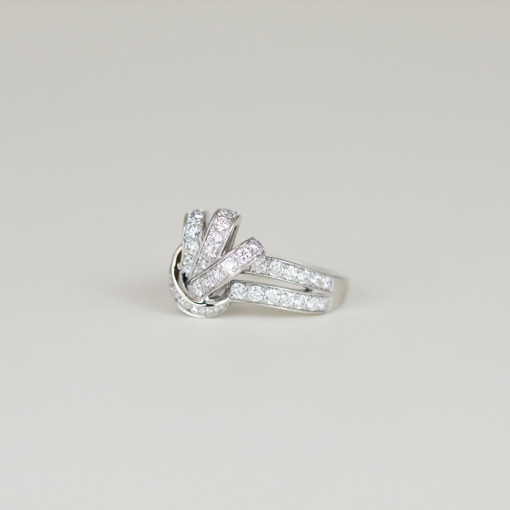 Platinum 1.32ct Pavé Set Diamond Knot Dress Ring