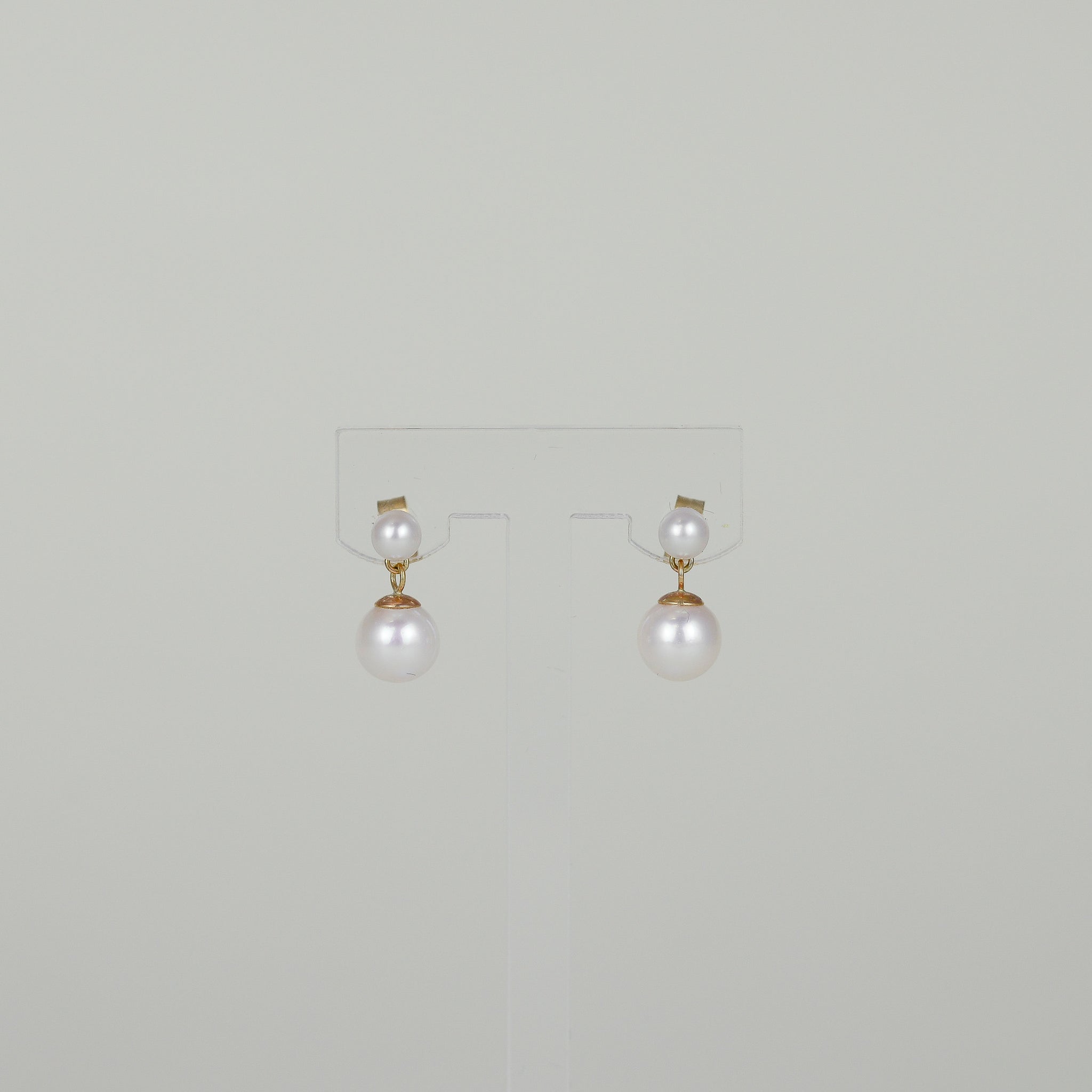 9ct Yellow Gold 7mm Cultured Pearl Drop Earring
