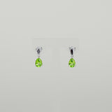 9ct White Gold 1.54ct Pear Cut Peridot Stud Earrings