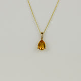 9ct Yellow Gold 1.70ct Pear Cut Citrine Pendant