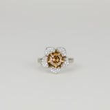 18ct White Gold 1.28ct Cognac Diamond Petal Design Dress Ring