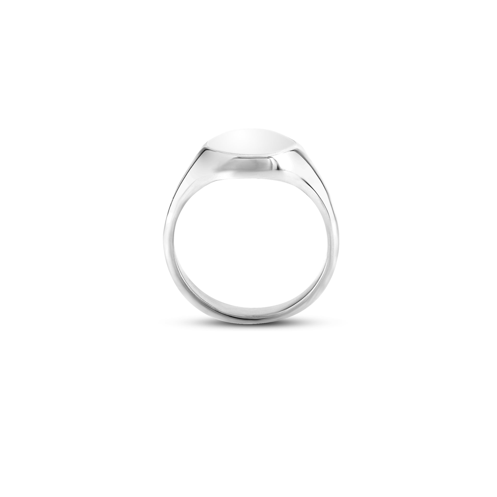 Platinum 13 x 11mm Oval Signet Ring