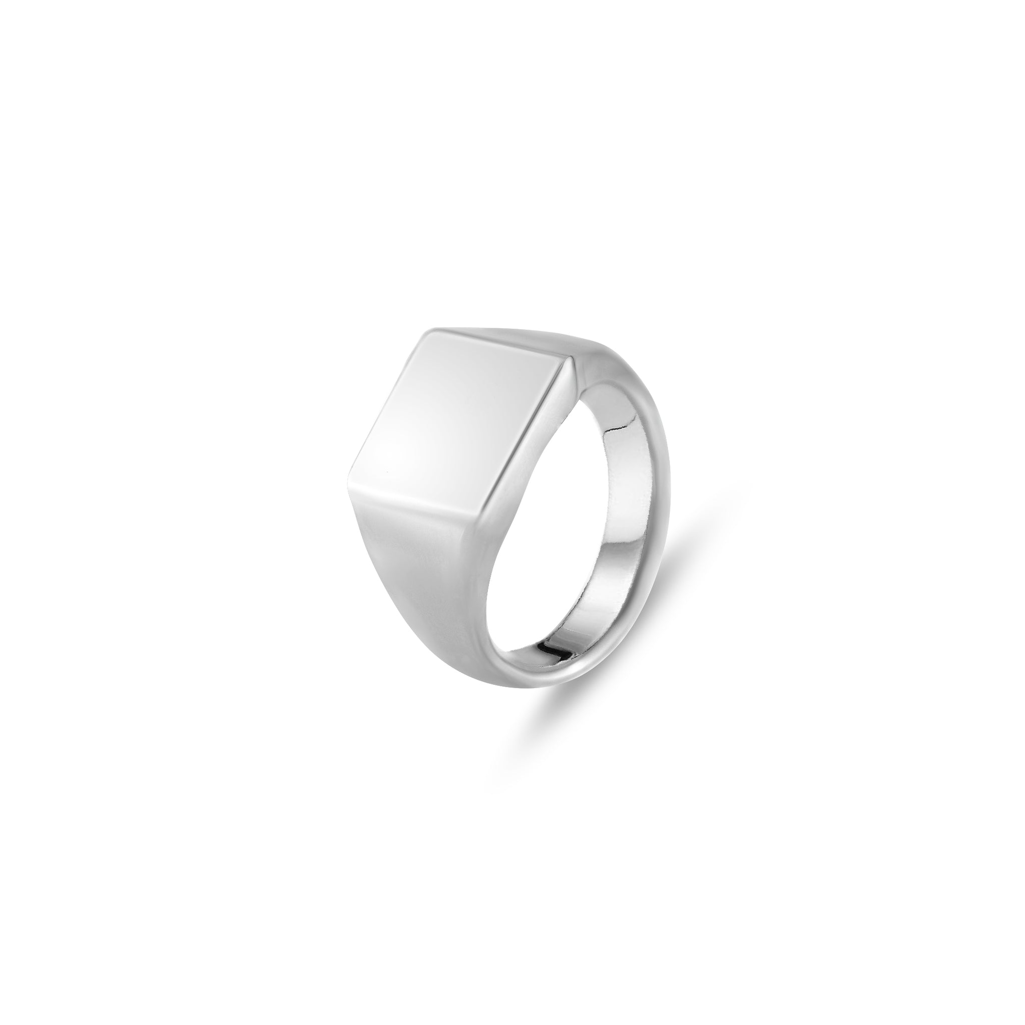Platinum 12 x 12mm Square Signet Ring