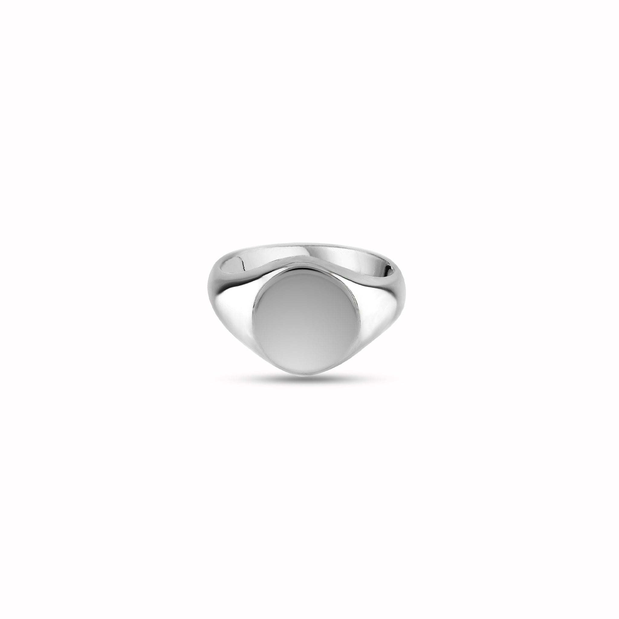 Silver 11mm Round Signet Ring