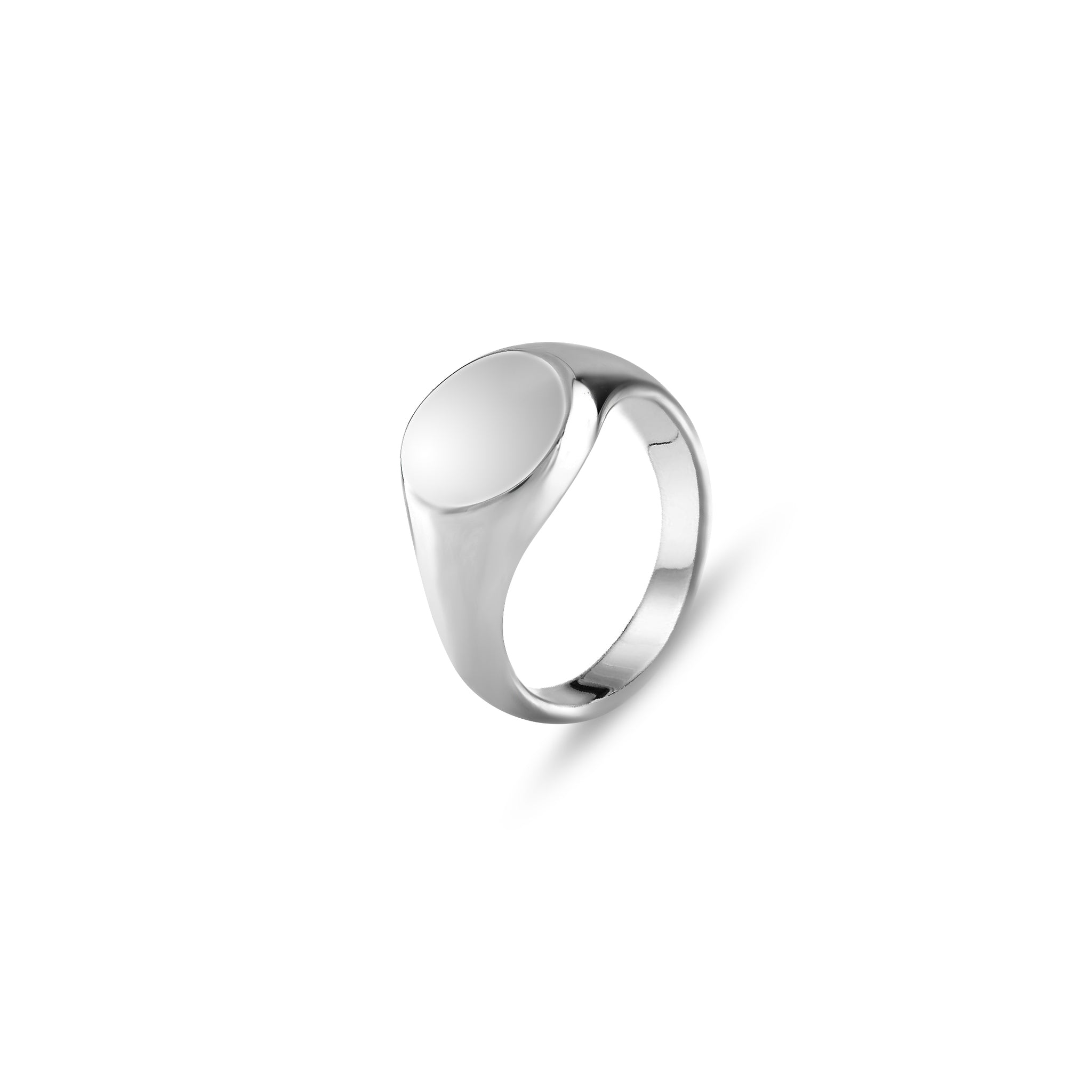 Silver 11mm Round Signet Ring