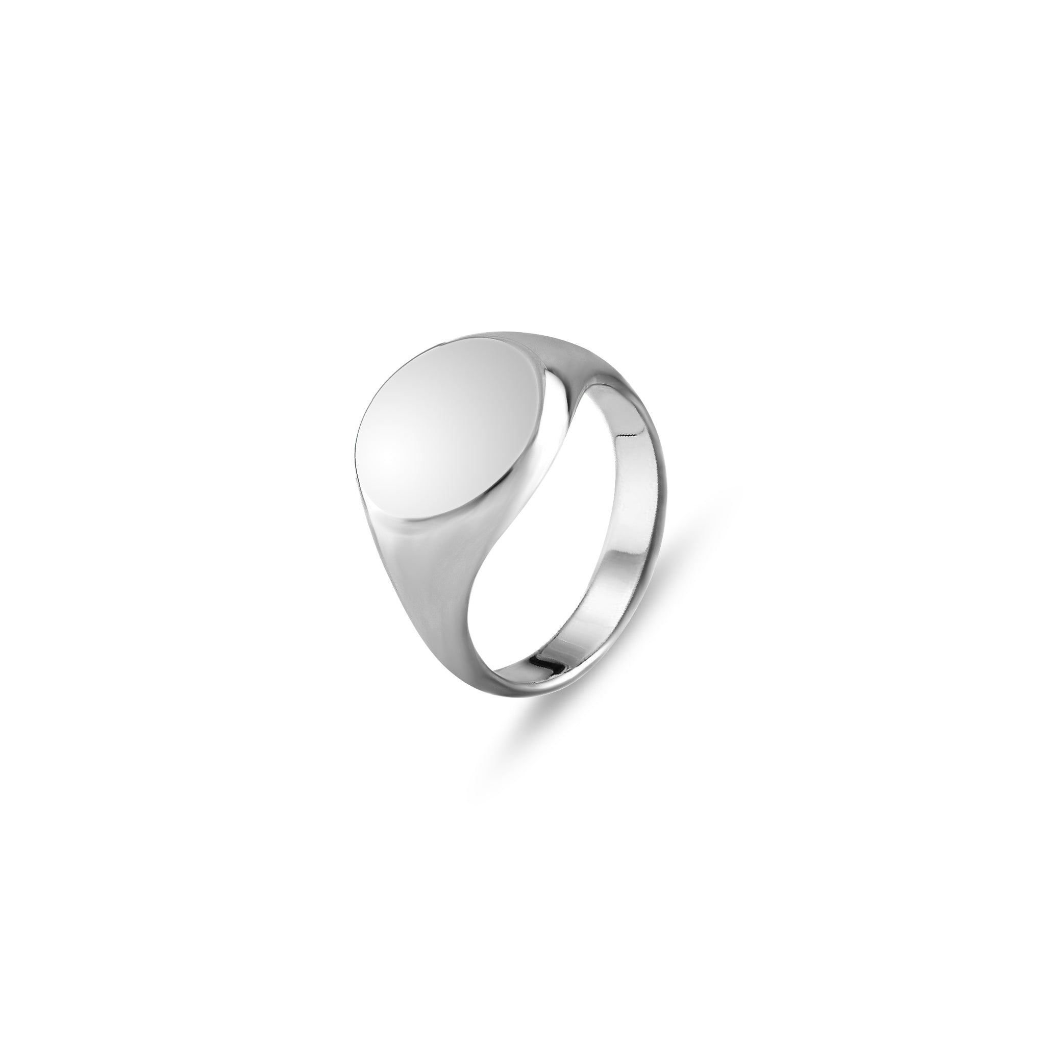 Silver 13mm Round Signet Ring