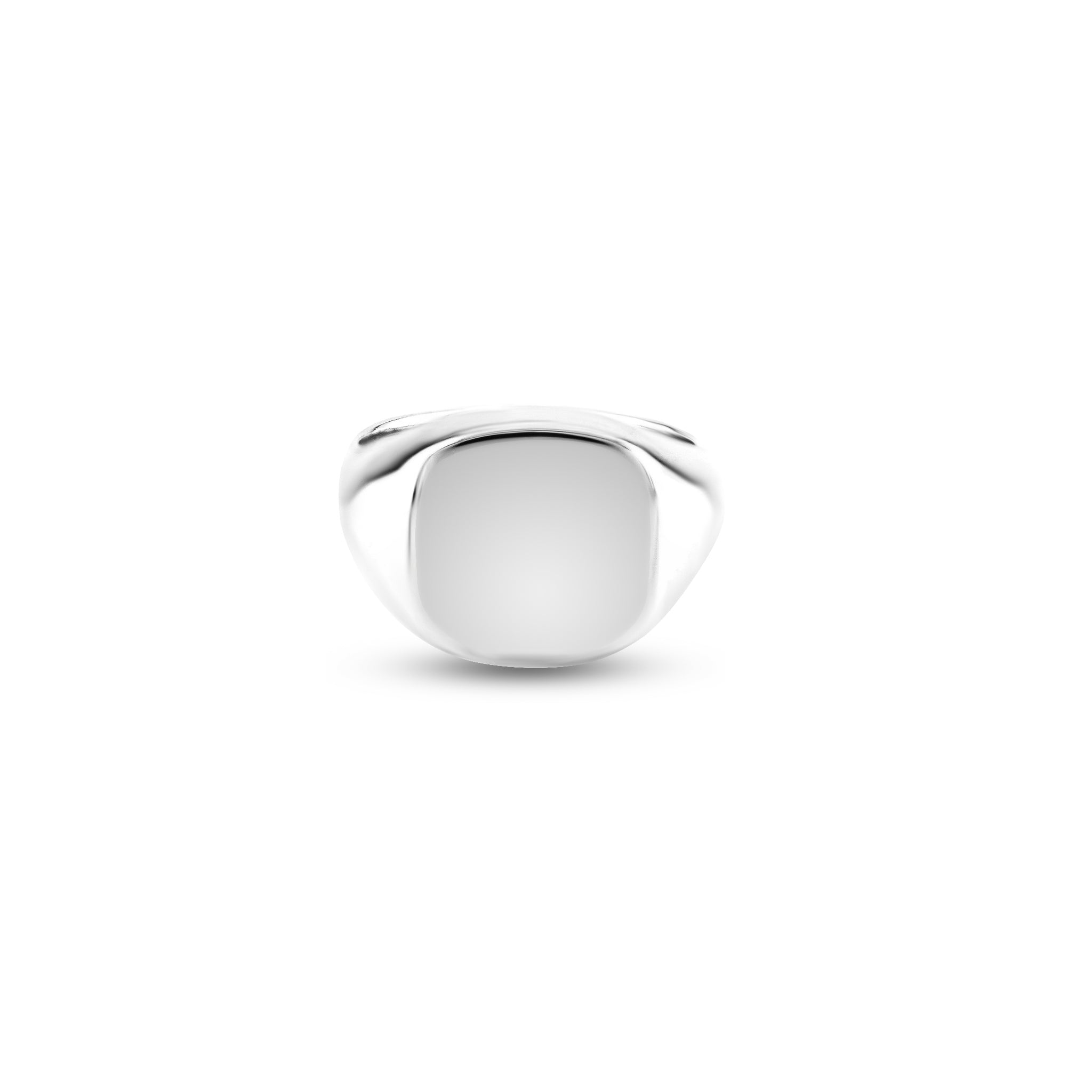 Silver 14 x 13mm Cushion Signet Ring