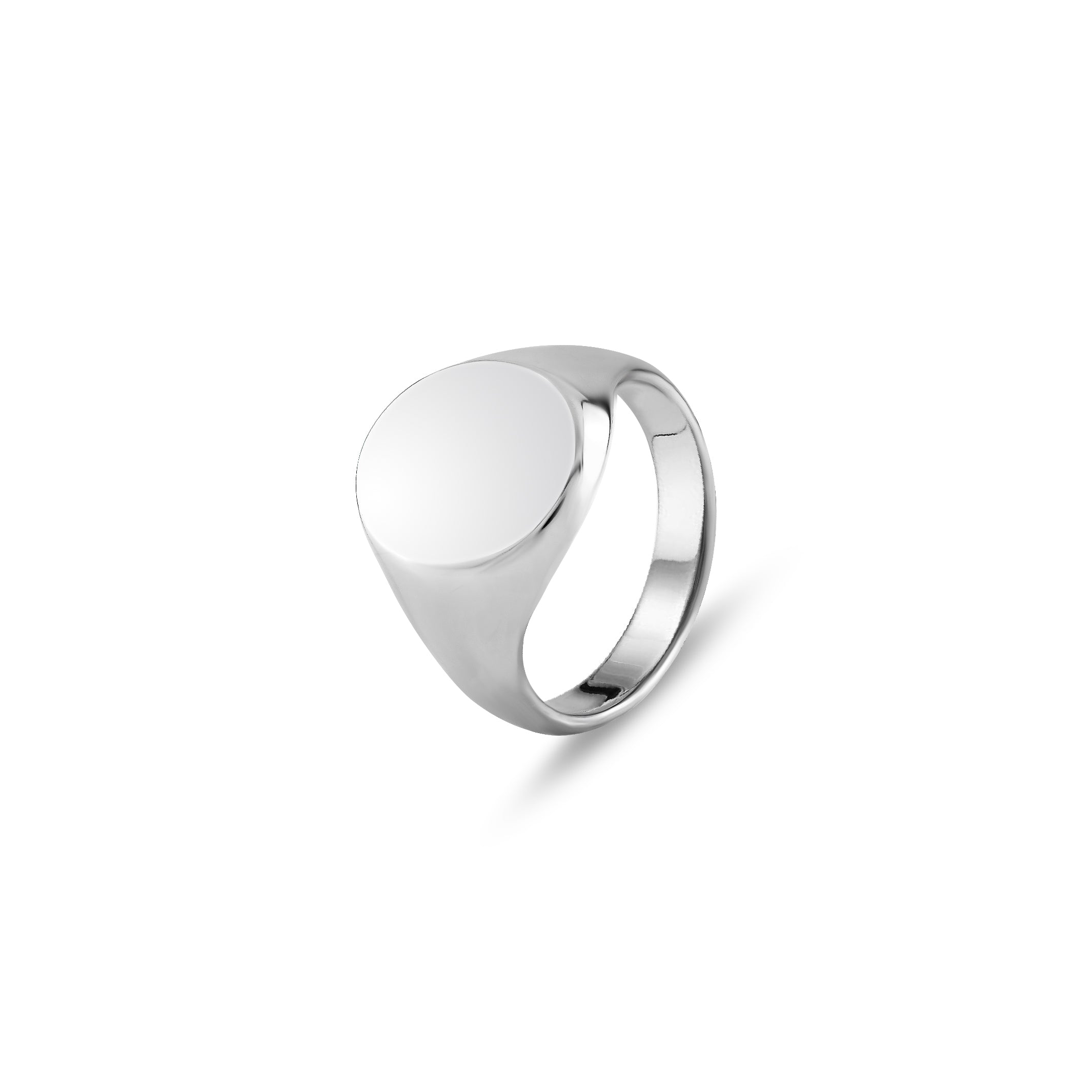 Silver 16 x 13mm Oval Signet Ring