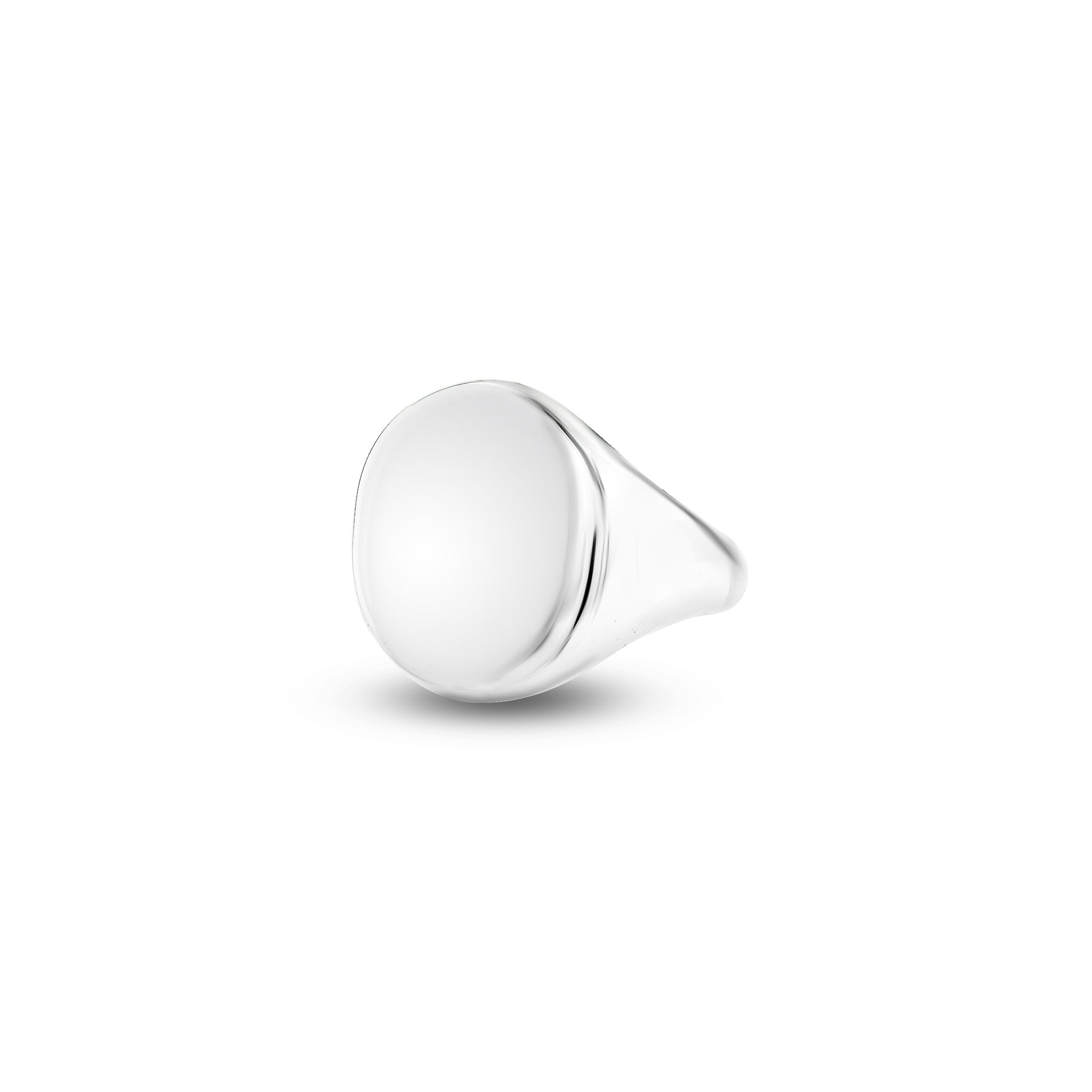 Silver 20 x 16mm Oval Signet Ring