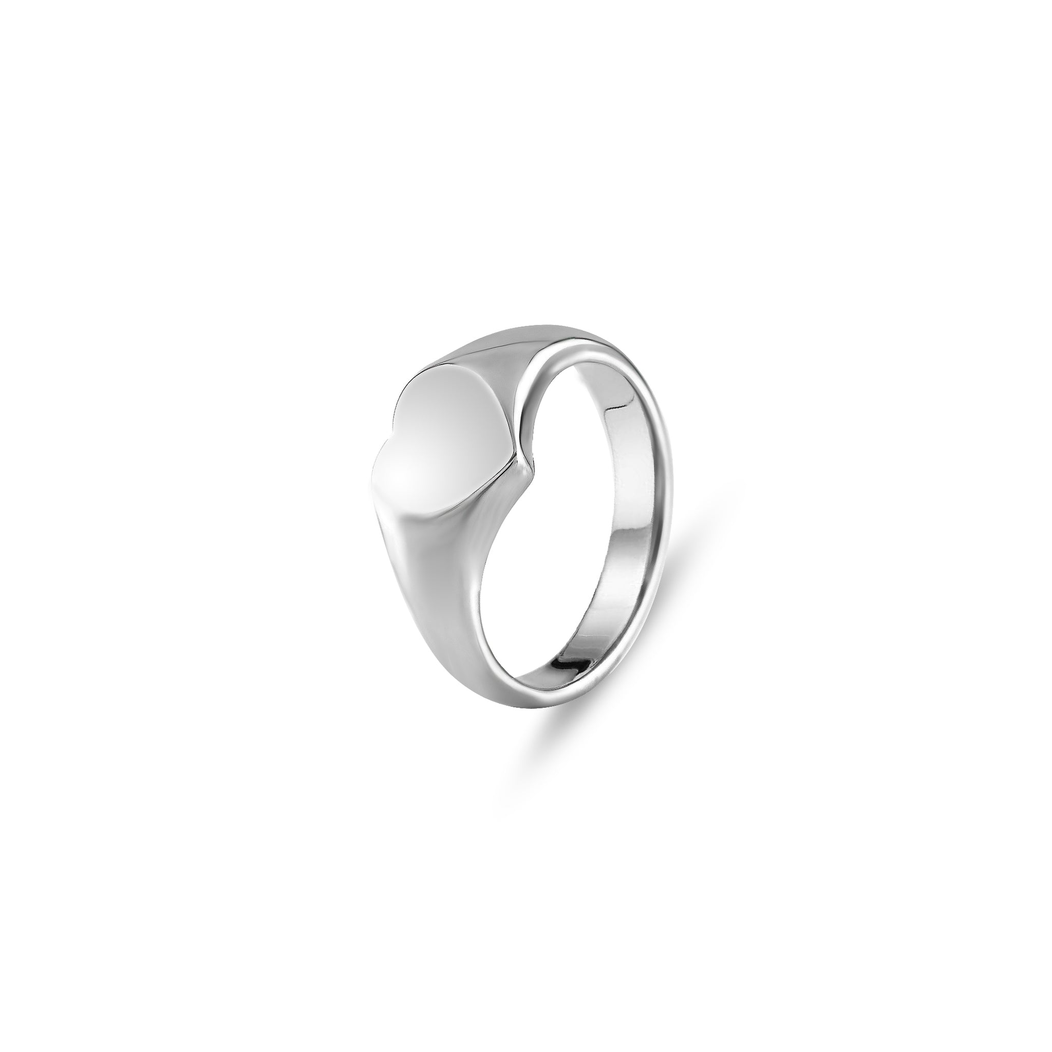 Silver 9 x 9mm Heart Signet Ring