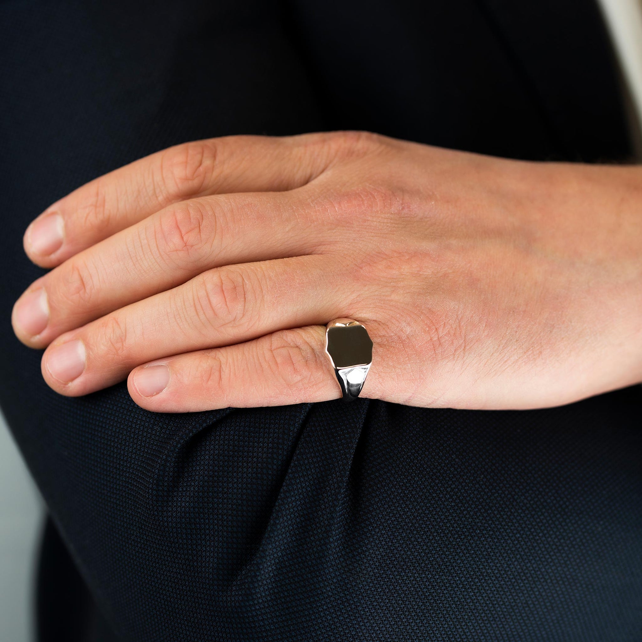 Suffield Rings Silver Shield Signet Ring - Anthony Paul Jewellery