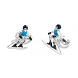 Sterling Silver Skier Cufflinks