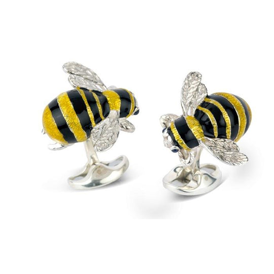 Sterling Silver Bumblebee Cufflinks by Deakin & Francis