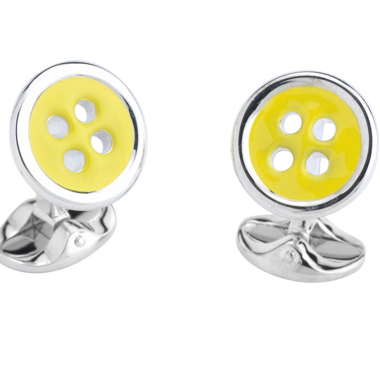 Sterling Silver Button Cufflinks by Deakin & Francis