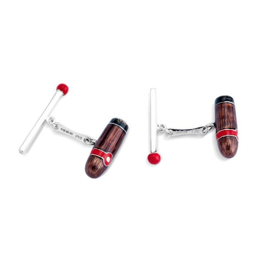Sterling Silver Cigar and Match Cufflinks by Deakin & Francis
