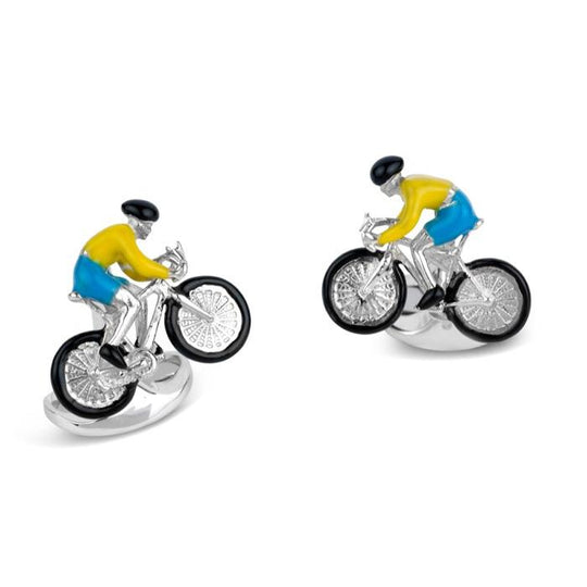 Sterling Silver Cyclist Cufflinks by Deakin & Francis