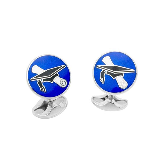 Sterling Silver Graduation Cufflinks by Deakin & Francis
