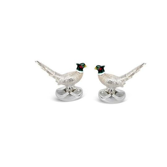 Sterling Silver Pheasant Cufflinks by Deakin & Francis