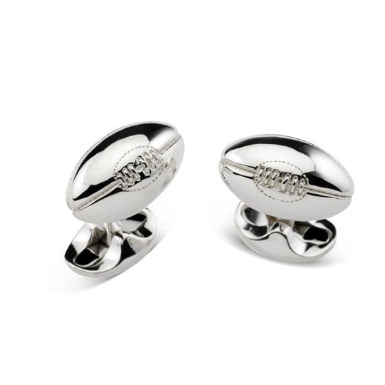 Sterling Silver Rugby Cufflinks by Deakin & Francis