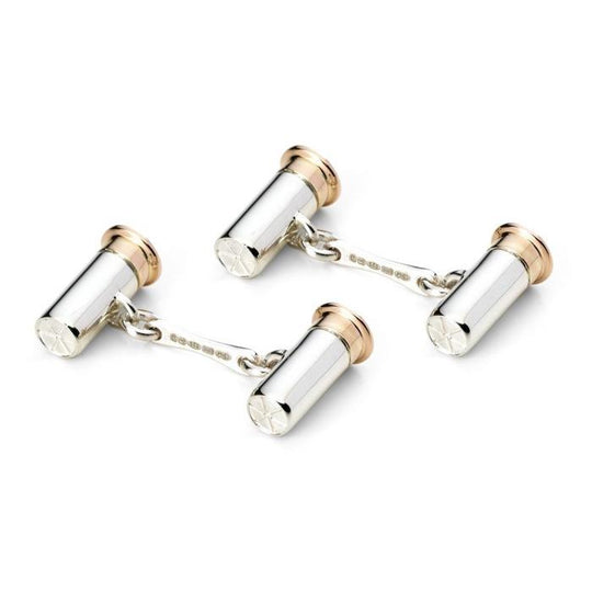 Sterling Silver Shotgun Cartridge Cufflinks by Deakin & Francis