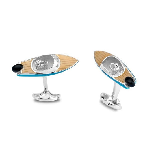 Sterling Silver Speed Boat Cufflinks by Deakin & Francis