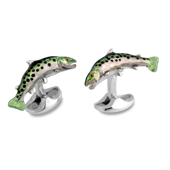 Sterling Silver Trout Cufflinks
