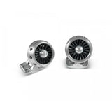 Jet Turbine Engine Cufflinks Brushed Aluminium