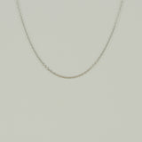 18ct White Gold Round Wire Trace Link Chain