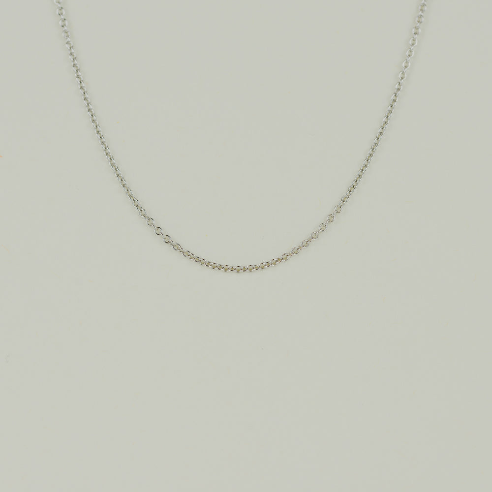 18ct White Gold Round Wire Trace Link Chain