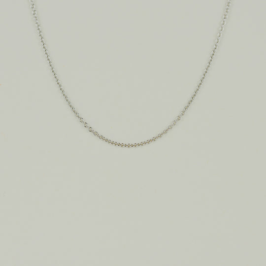 18ct White Gold Round Wire Trace Link Chain