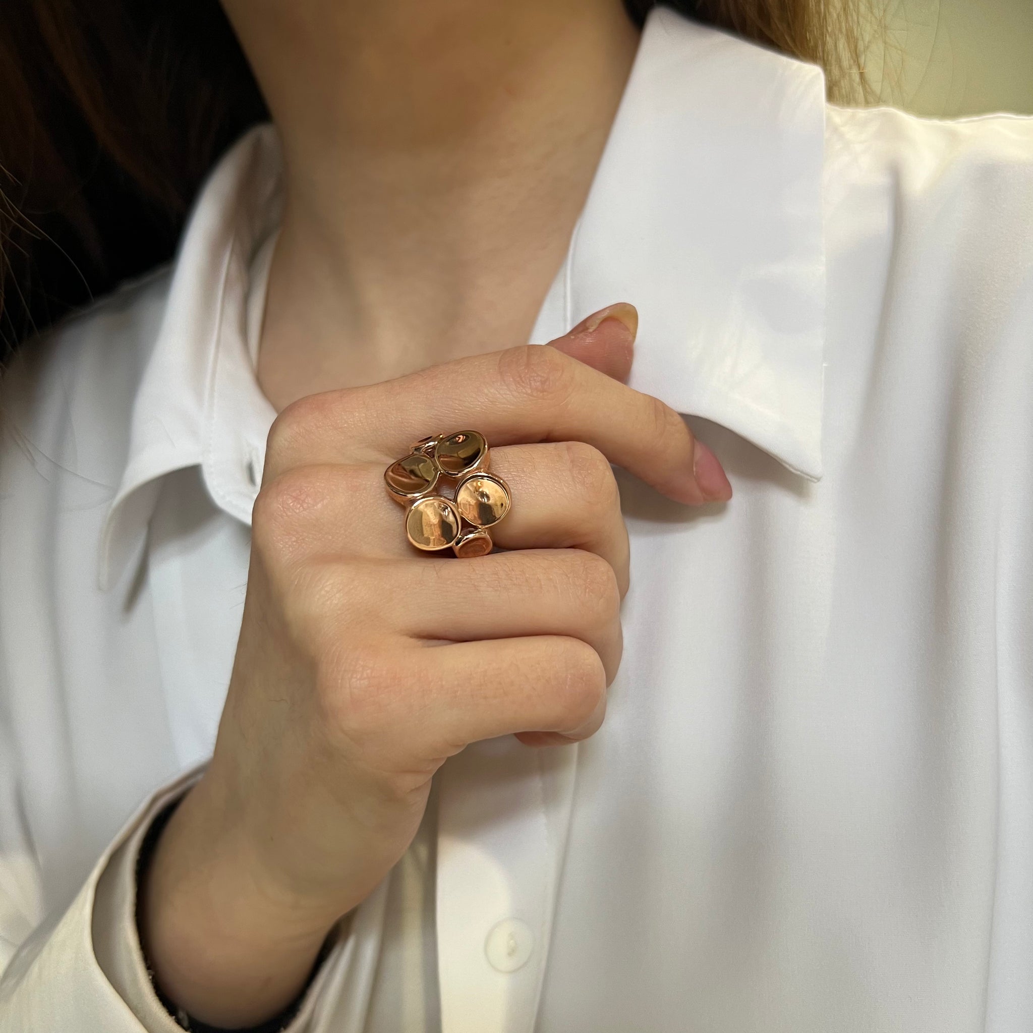 Rose gold bubble ring clearance