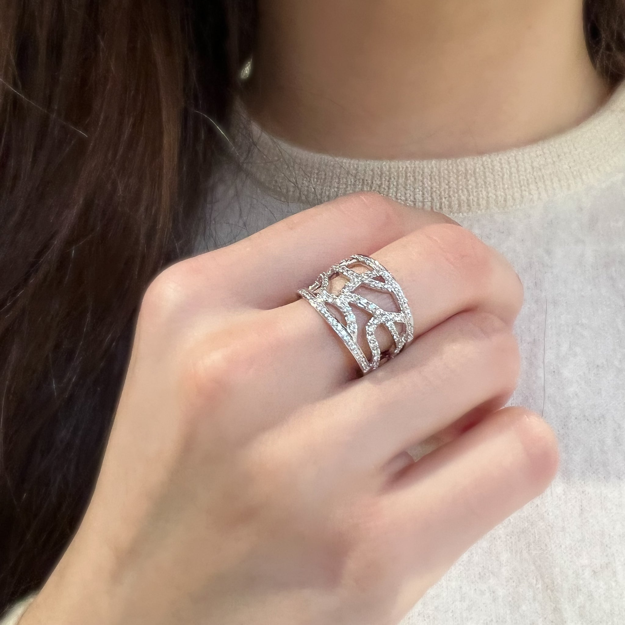 18ct White Gold 0.78ct Pav Set Diamond Dress Ring - Anthony Paul Jewellery 18ct White Gold 0.78ct Pav Set Diamond Dress Ring - Anthony Paul Jewellery